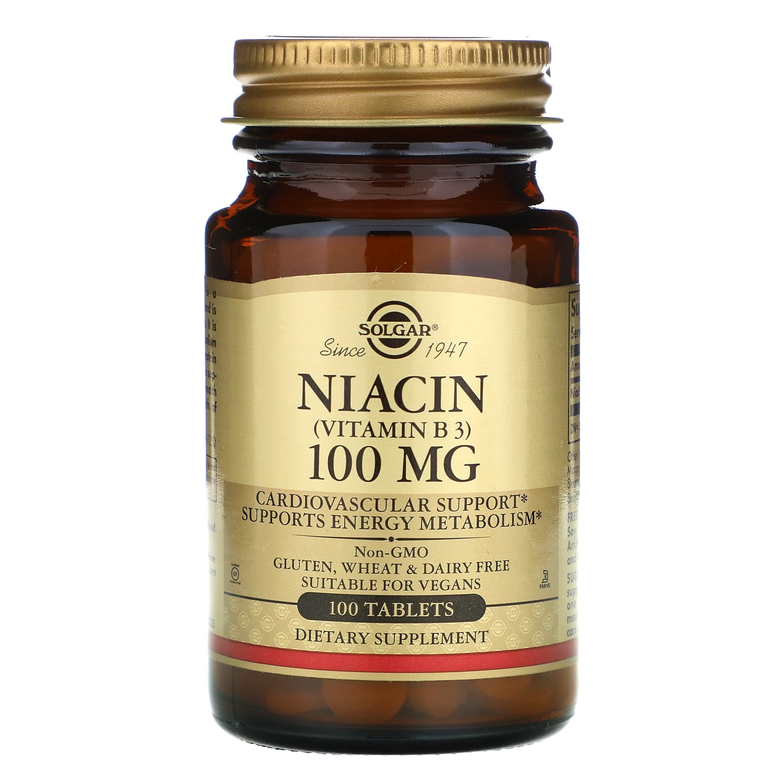Solgar, Niacin 100 mg, 100 Tablets UPC 033984018600 | HiLife Vitamins